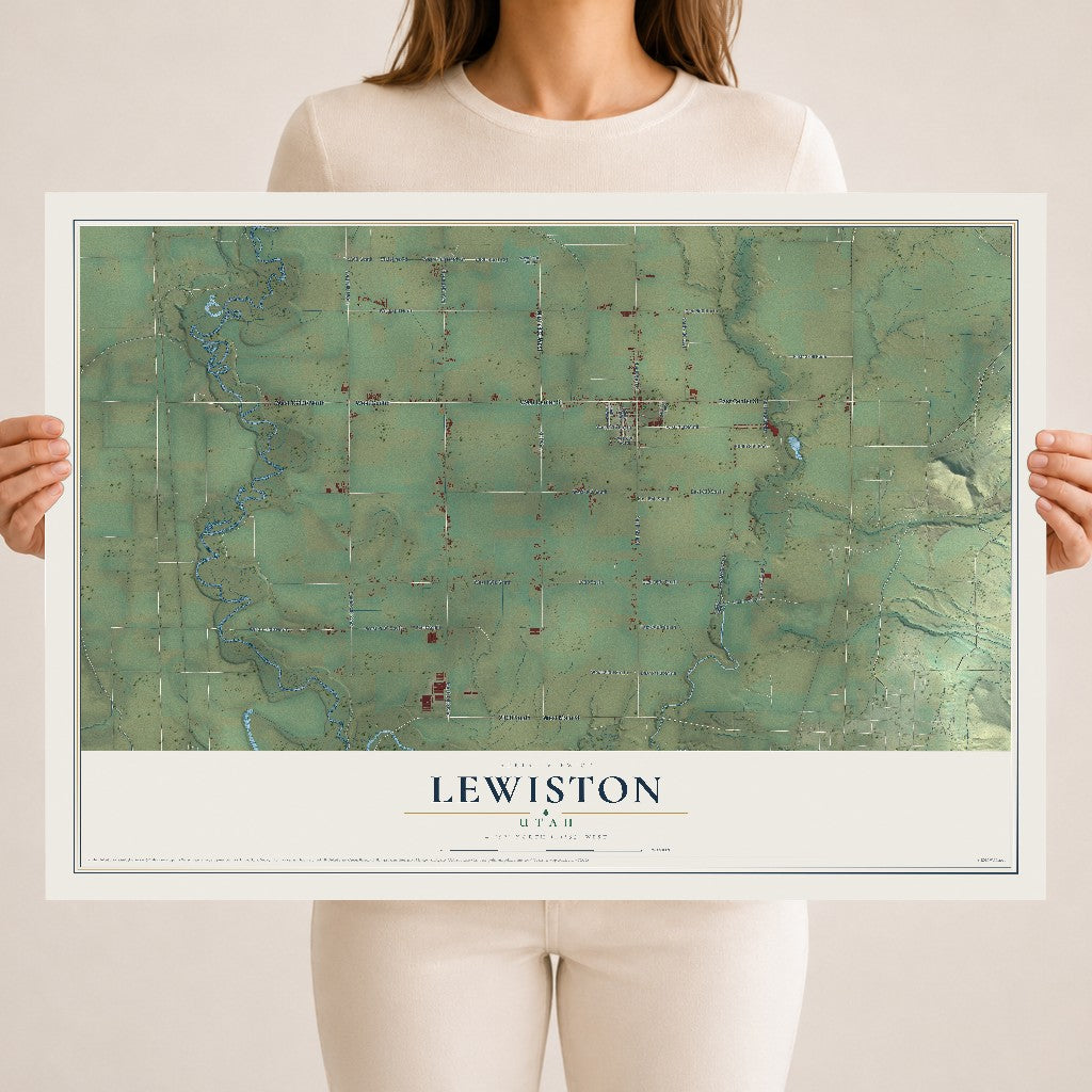 Map of Lewiston, Utah, 18 x 24 inch unframed archival matte print
