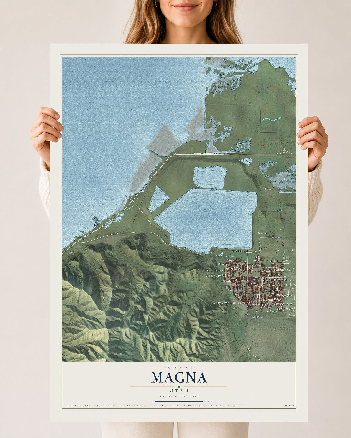 Map of Magna, Utah, 24 x 36 inch unframed archival matte print