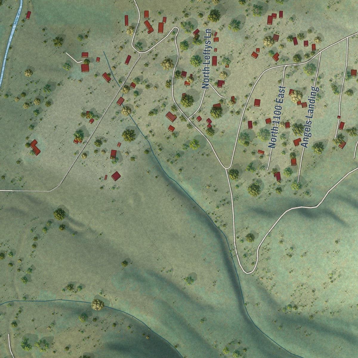 Close-up of the map of Marion, Utah print showing street and building detail