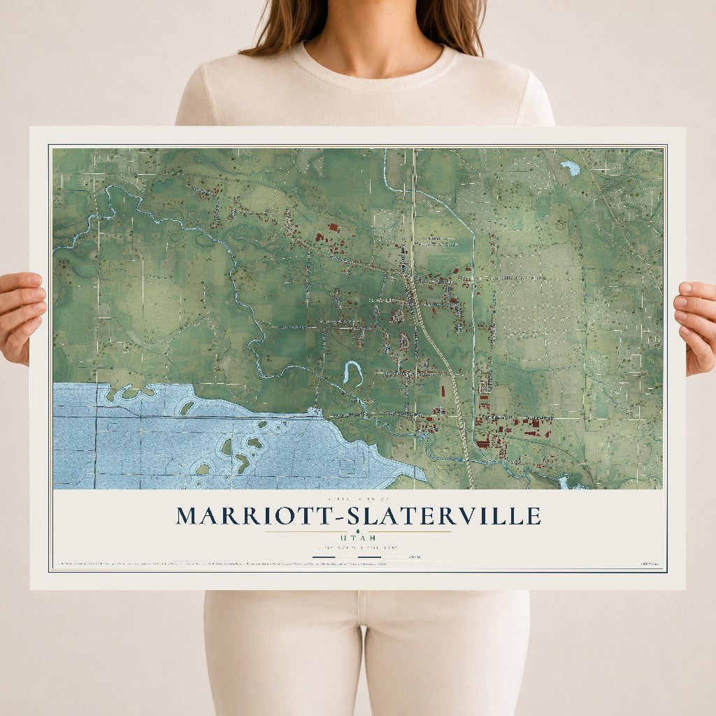 Map of Marriott-Slaterville, Utah, 18 x 24 inch unframed archival matte print