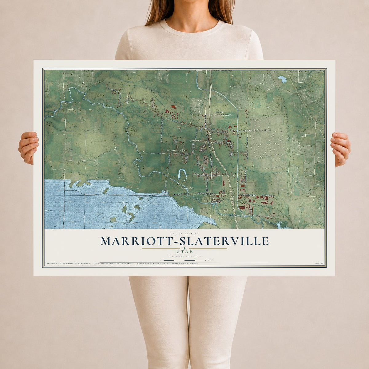 Map of Marriott-Slaterville, Utah, 24 x 36 inch unframed archival matte print