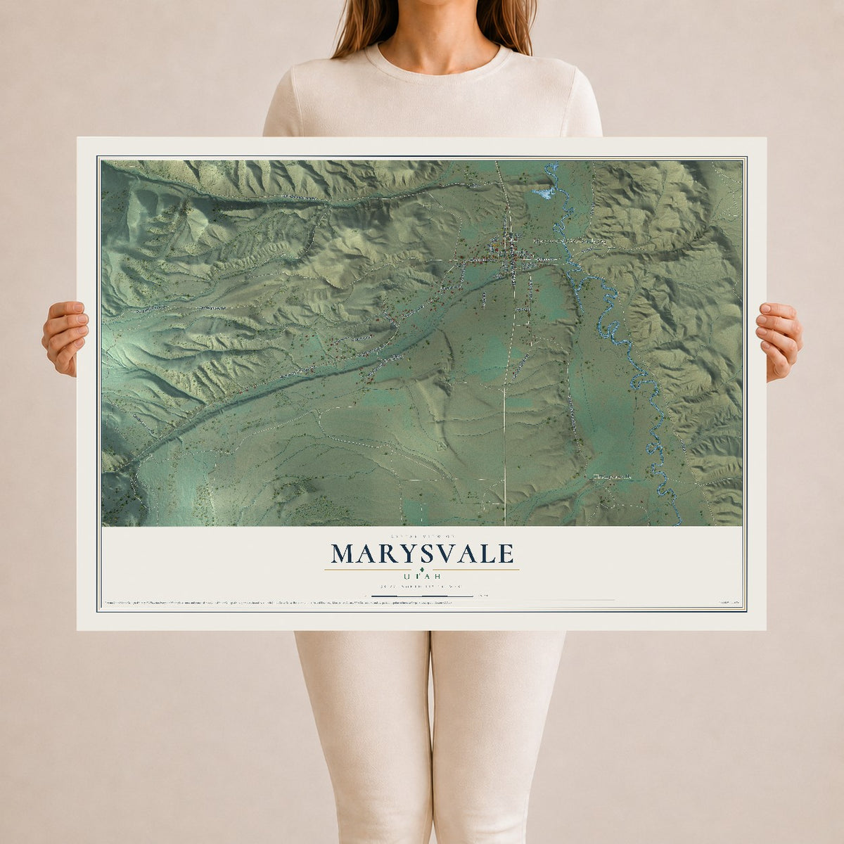 Map of Marysvale, Utah, 24 x 36 inch unframed archival matte print