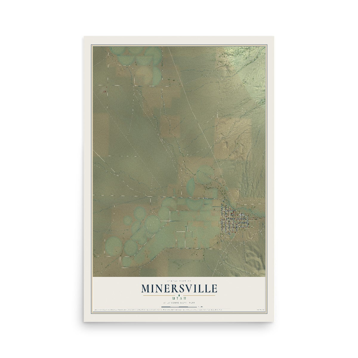 Map of Minersville, Utah, 12 x 18 inch unframed archival matte print
