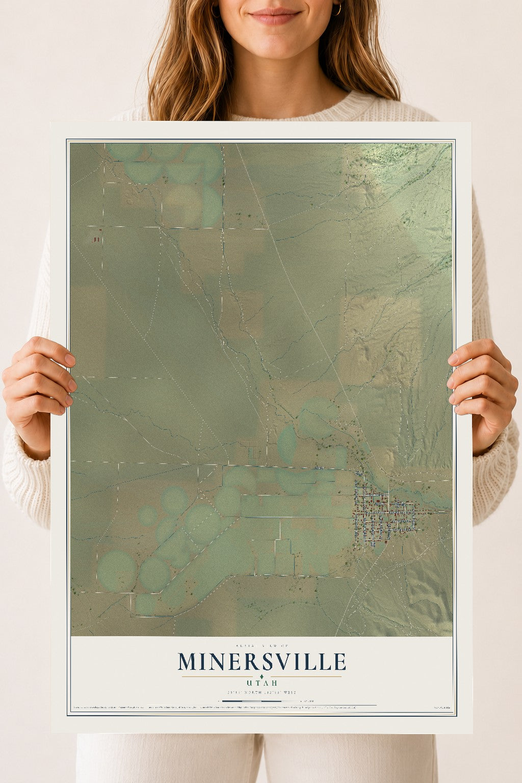 Map of Minersville, Utah, 18 x 24 inch unframed archival matte print