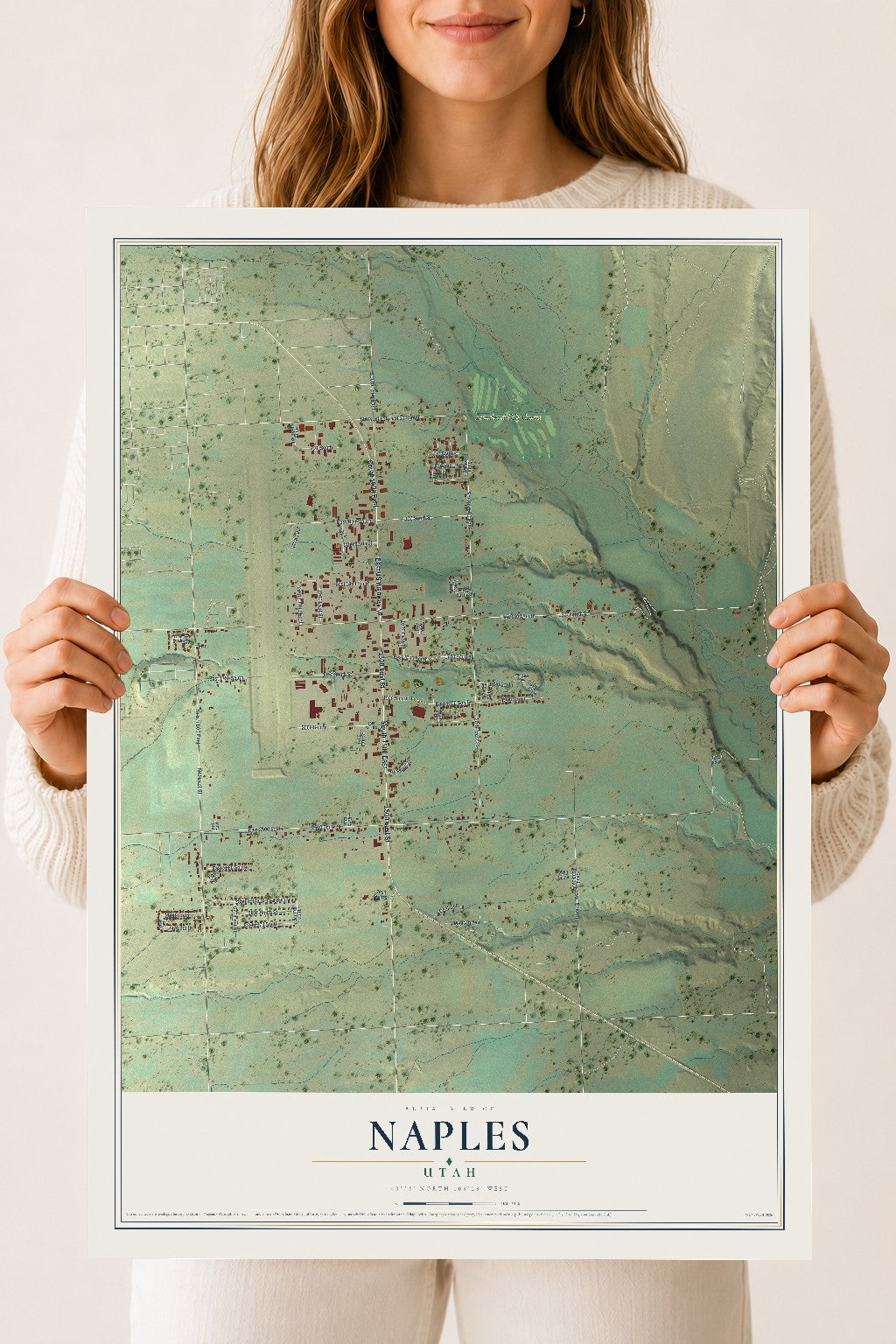 Map of Naples, Utah, 18 x 24 inch unframed archival matte print