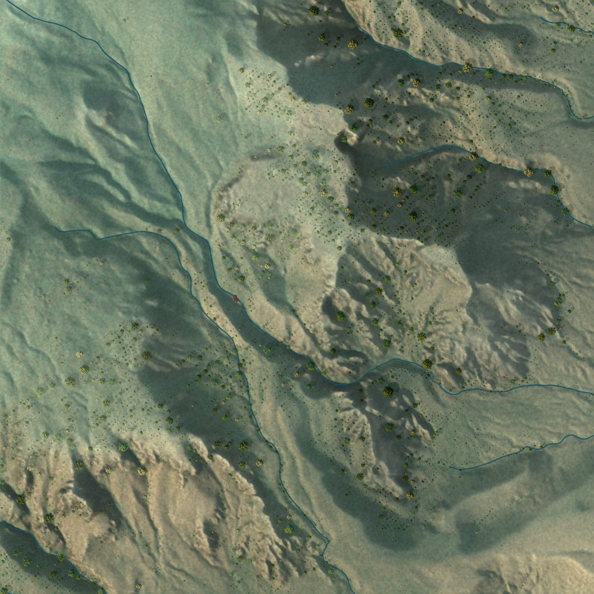 Close-up of the map of Navajo Mountain, Utah print showing street and building detail