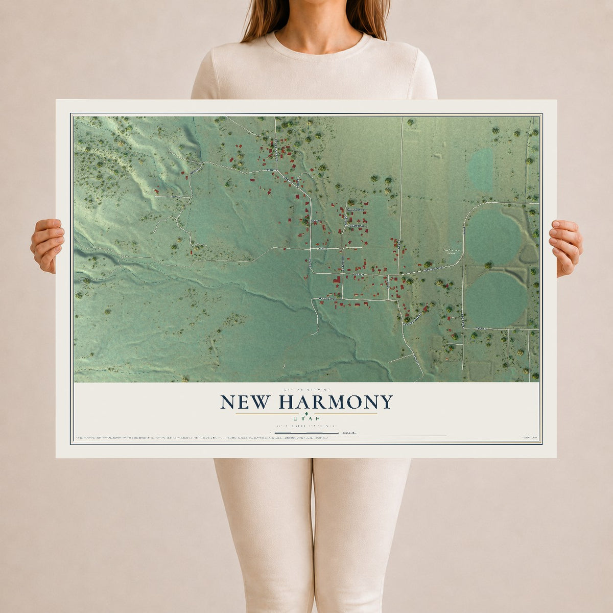Map of New Harmony, Utah, 24 x 36 inch unframed archival matte print