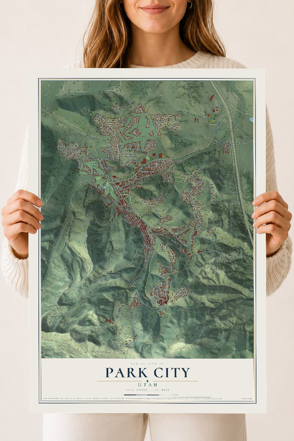 Map of Park City, Utah, 18 x 24 inch unframed archival matte print