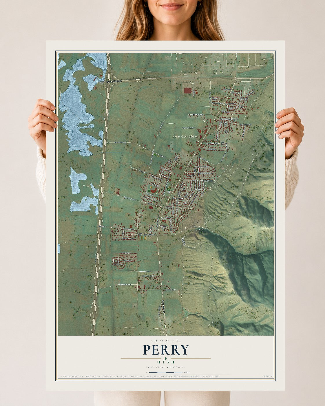 Map of Perry, Utah, 24 x 36 inch unframed archival matte print