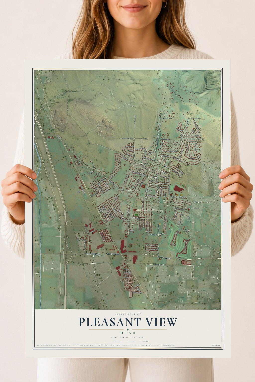 Map of Pleasant View, Utah, 18 x 24 inch unframed archival matte print