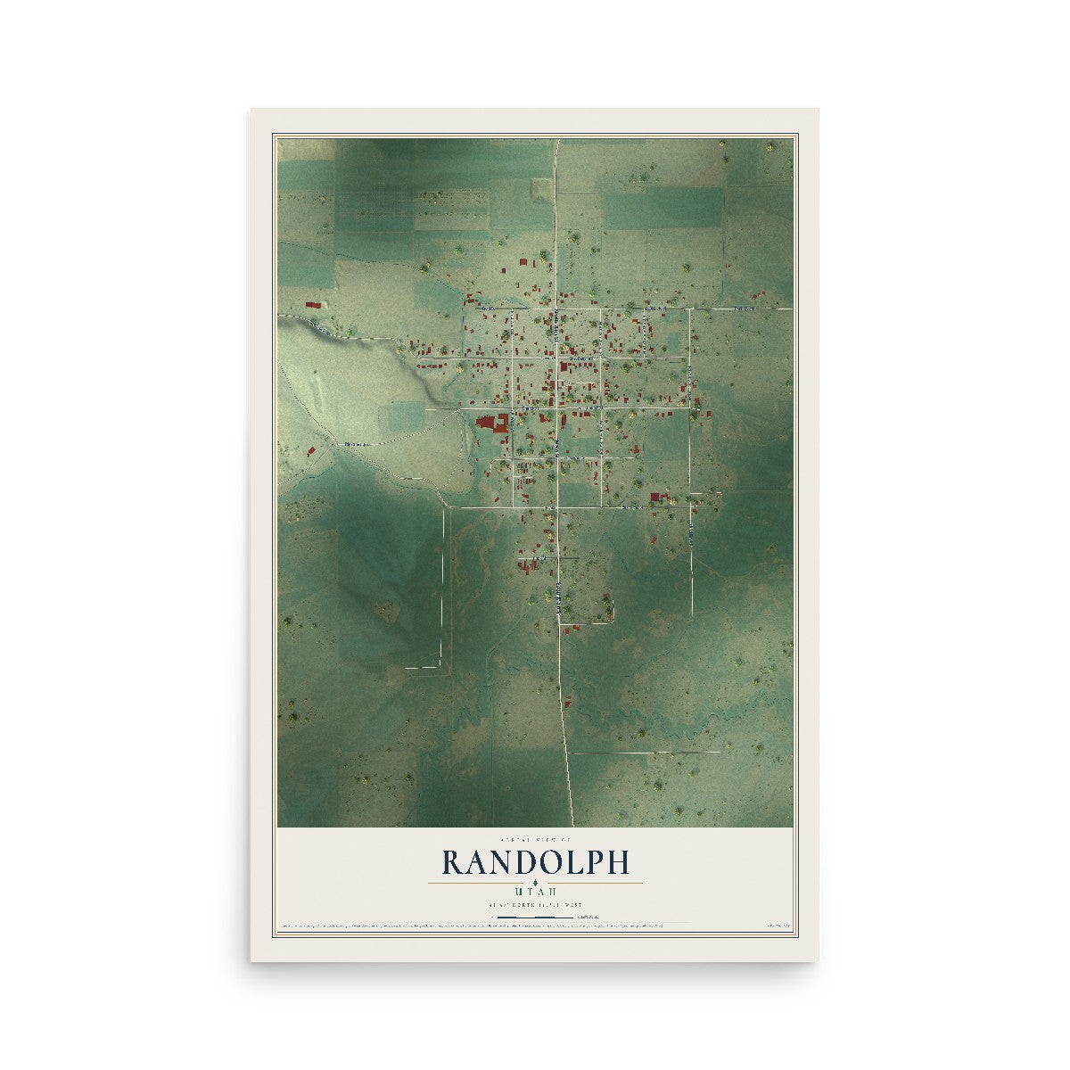 Map of Randolph, Utah, 12 x 18 inch unframed archival matte print