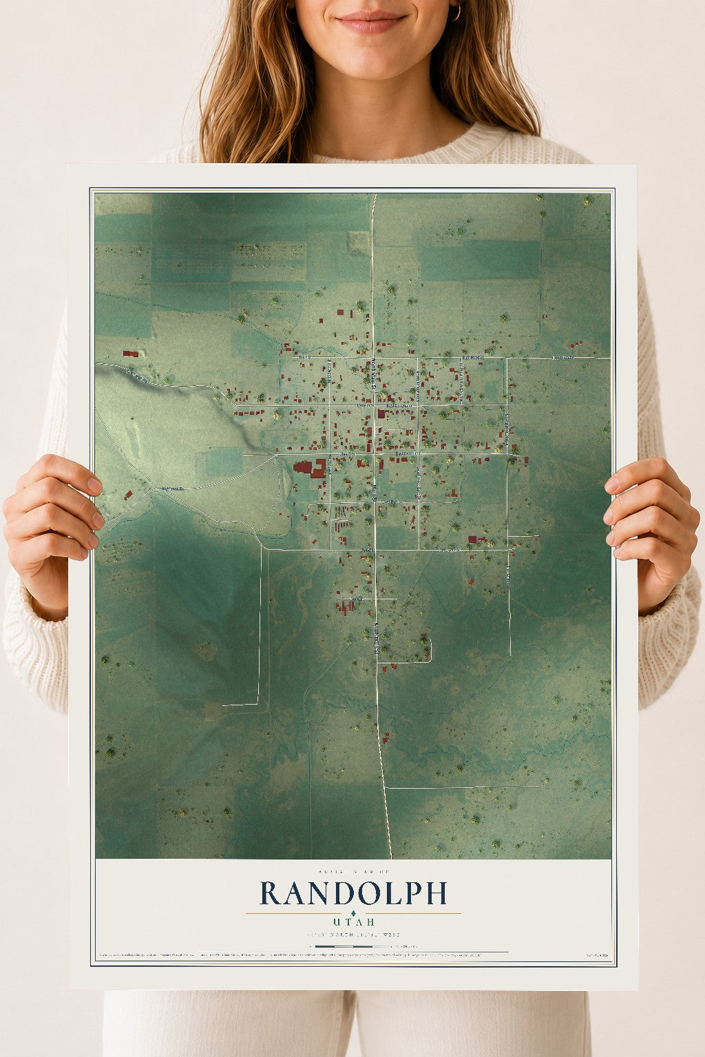 Map of Randolph, Utah, 18 x 24 inch unframed archival matte print
