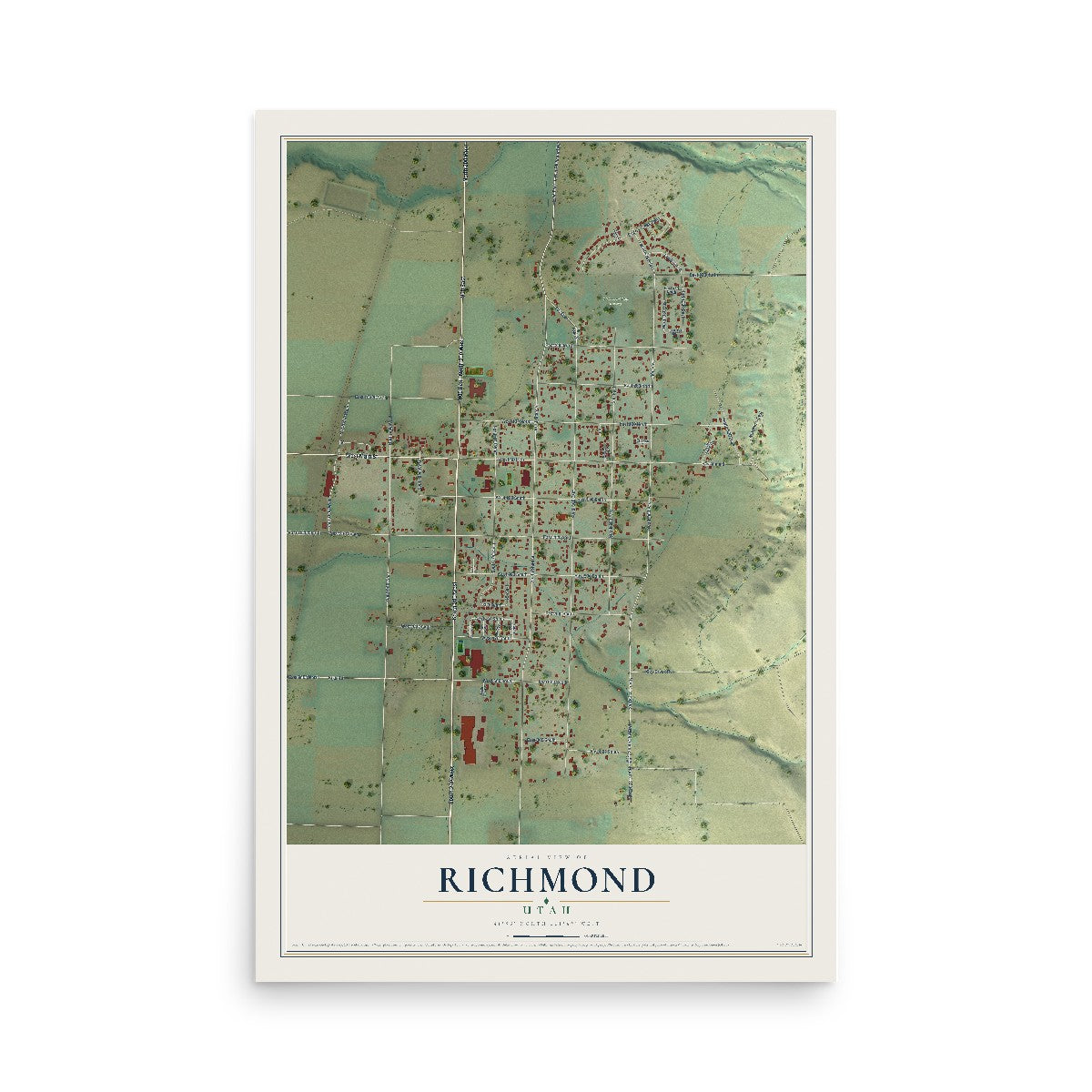 Map of Richmond, Utah, 12 x 18 inch unframed archival matte print