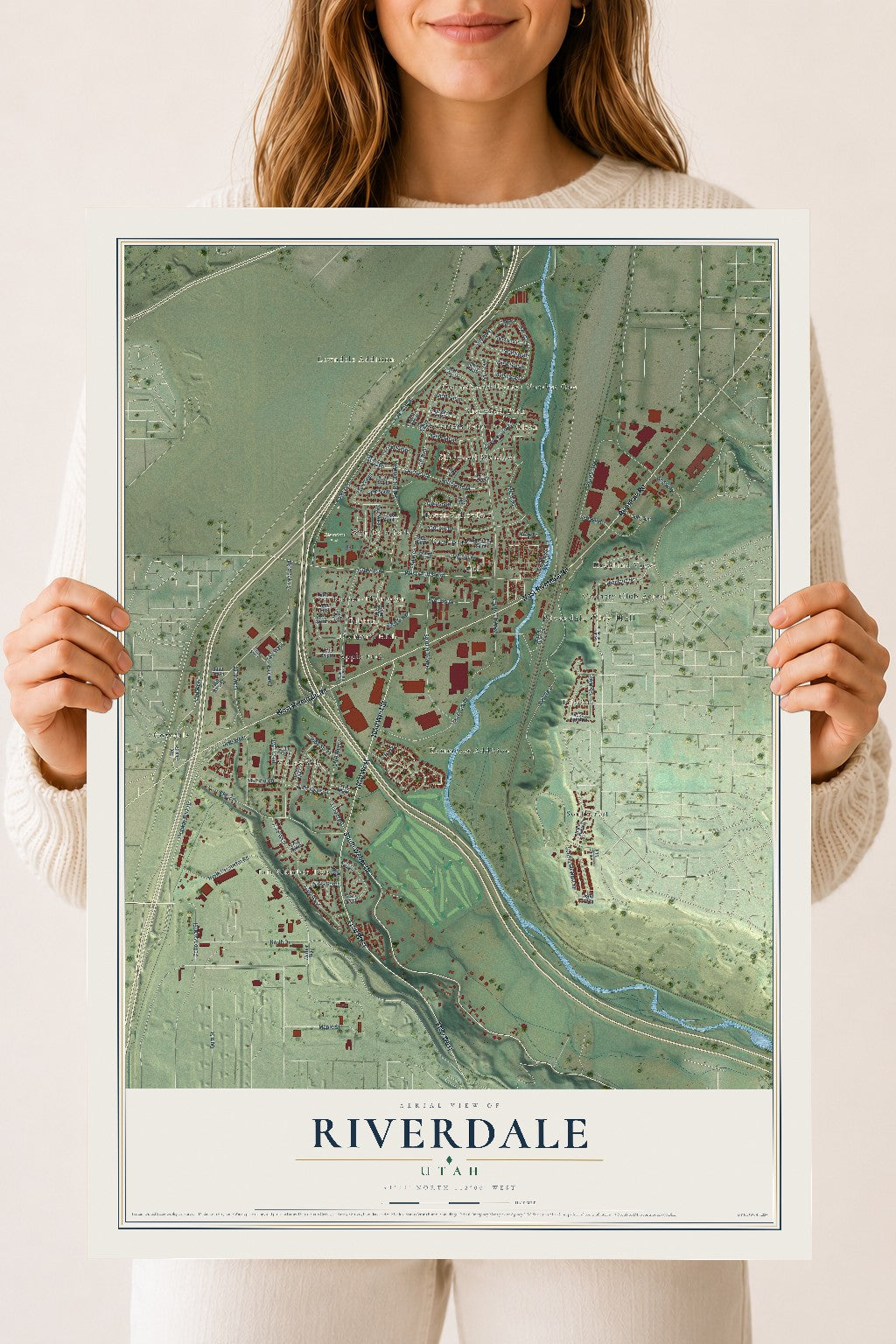 Map of Riverdale, Utah, 18 x 24 inch unframed archival matte print