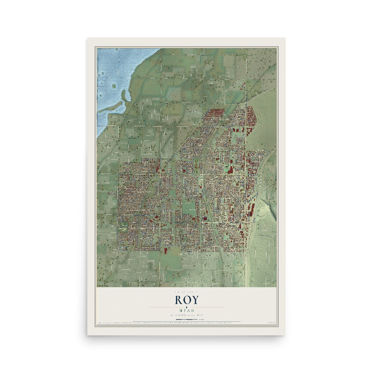 Map of Roy, Utah, 12 x 18 inch unframed archival matte print