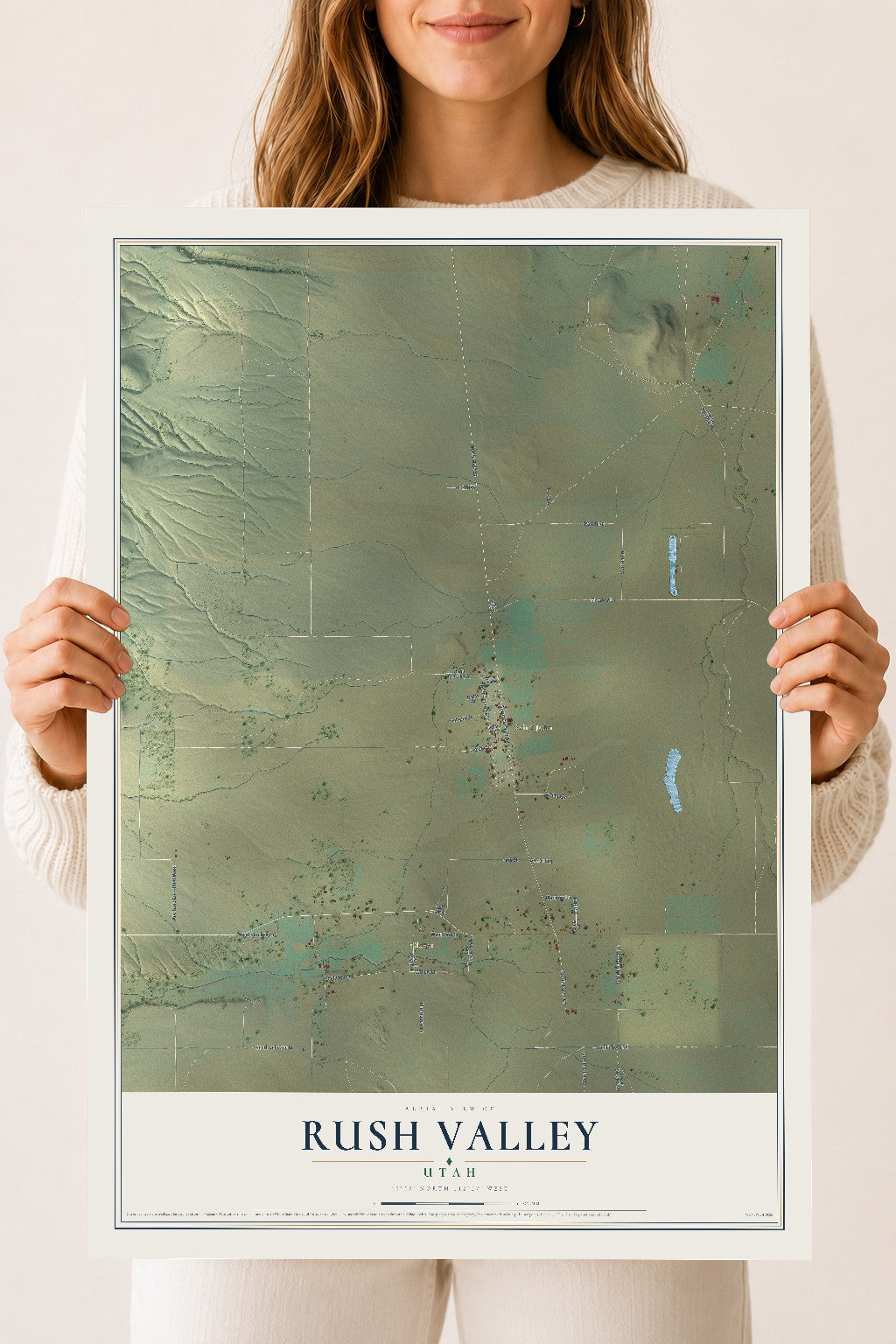 Map of Rush Valley, Utah, 18 x 24 inch unframed archival matte print