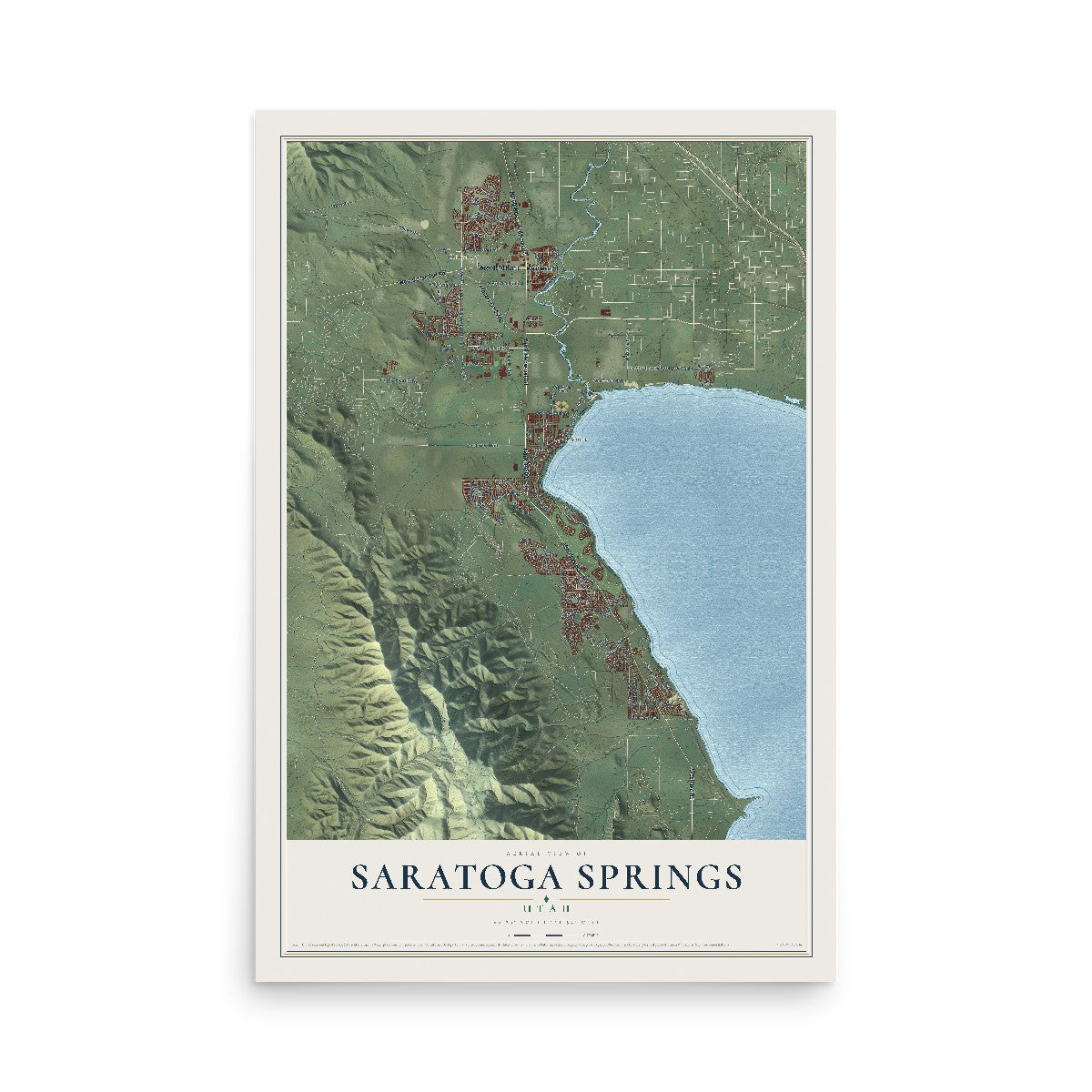 Map of Saratoga Springs, Utah, 12 x 18 inch unframed archival matte print