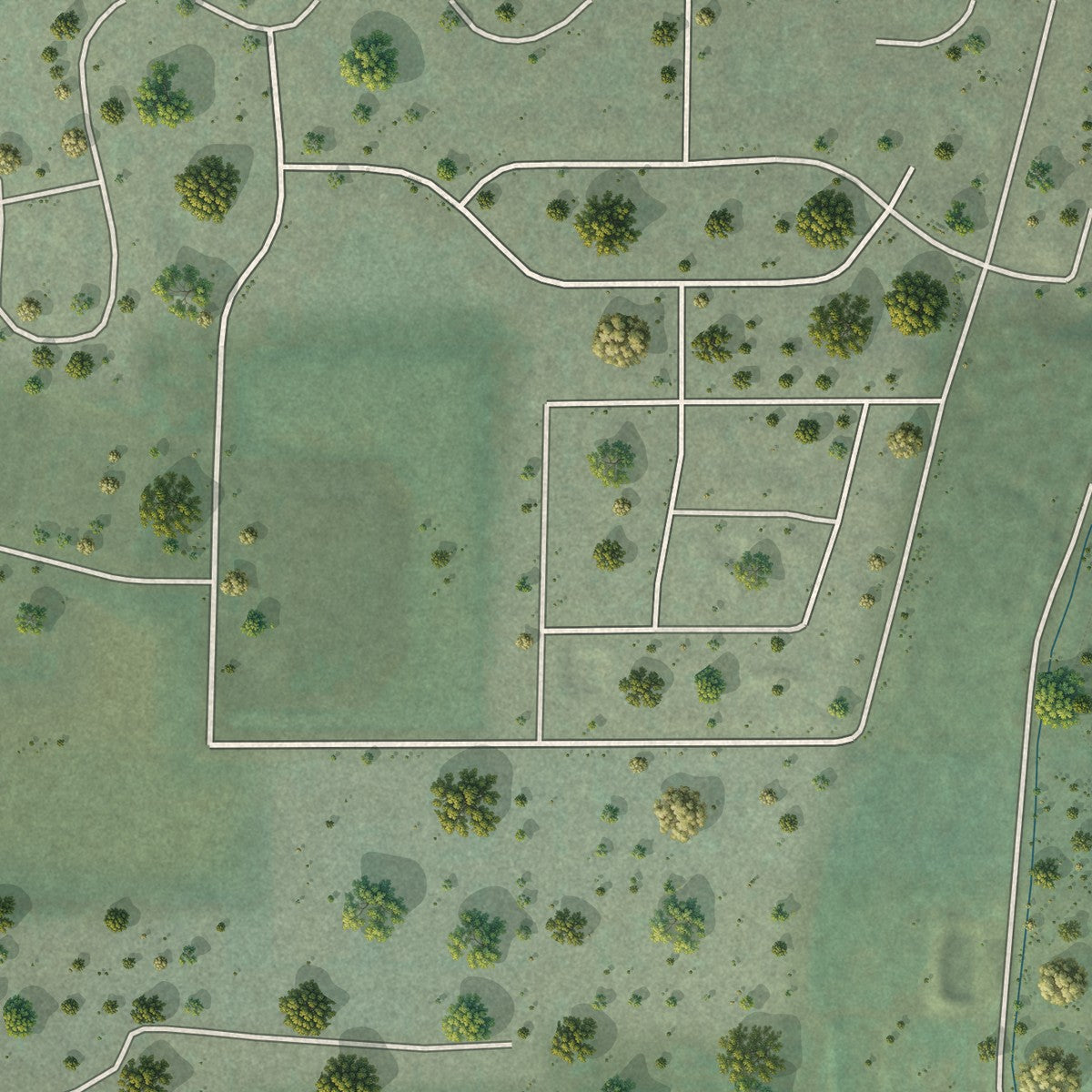Close-up of the map of Spring Lake, Utah print showing street and building detail