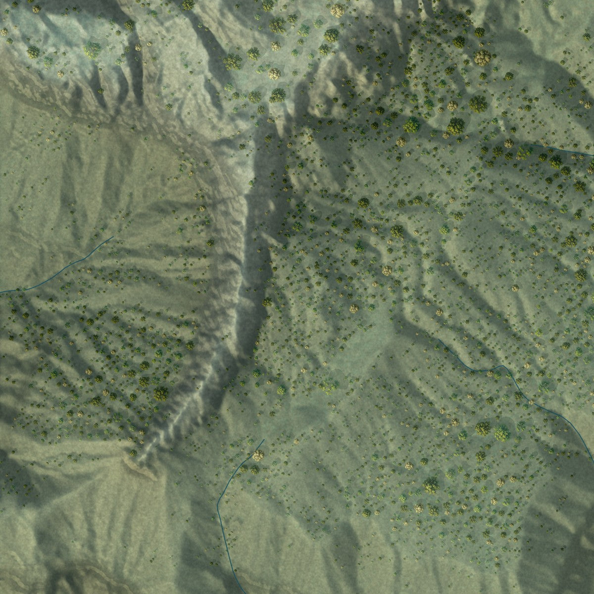 Second close-up of the map of Springdale, Utah print showing more streets and buildings