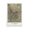 Map of St. George, Utah, 12 x 18 inch unframed archival matte print