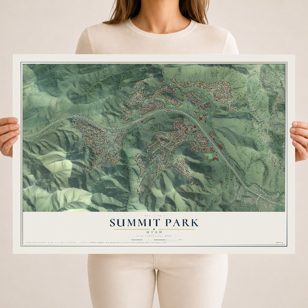 Map of Summit Park, Utah, 18 x 24 inch unframed archival matte print