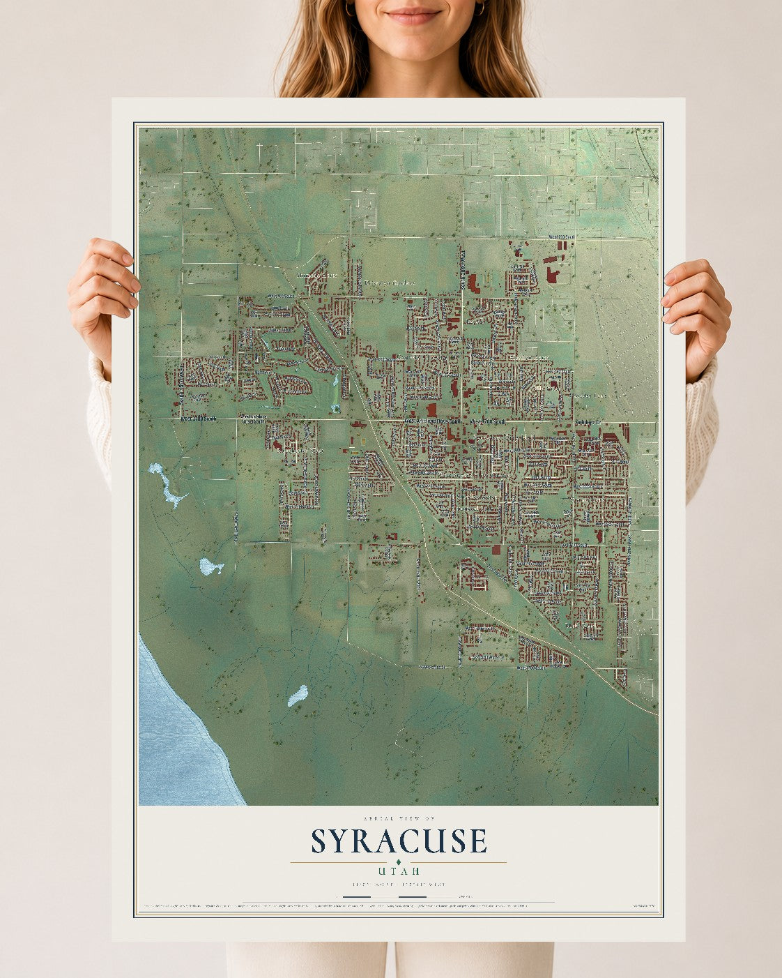 Map of Syracuse, Utah, 24 x 36 inch unframed archival matte print