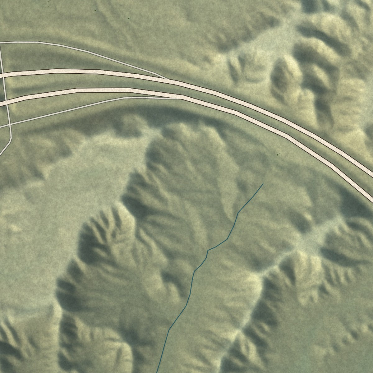 Close-up of the map of Thompson Springs, Utah print showing street and building detail