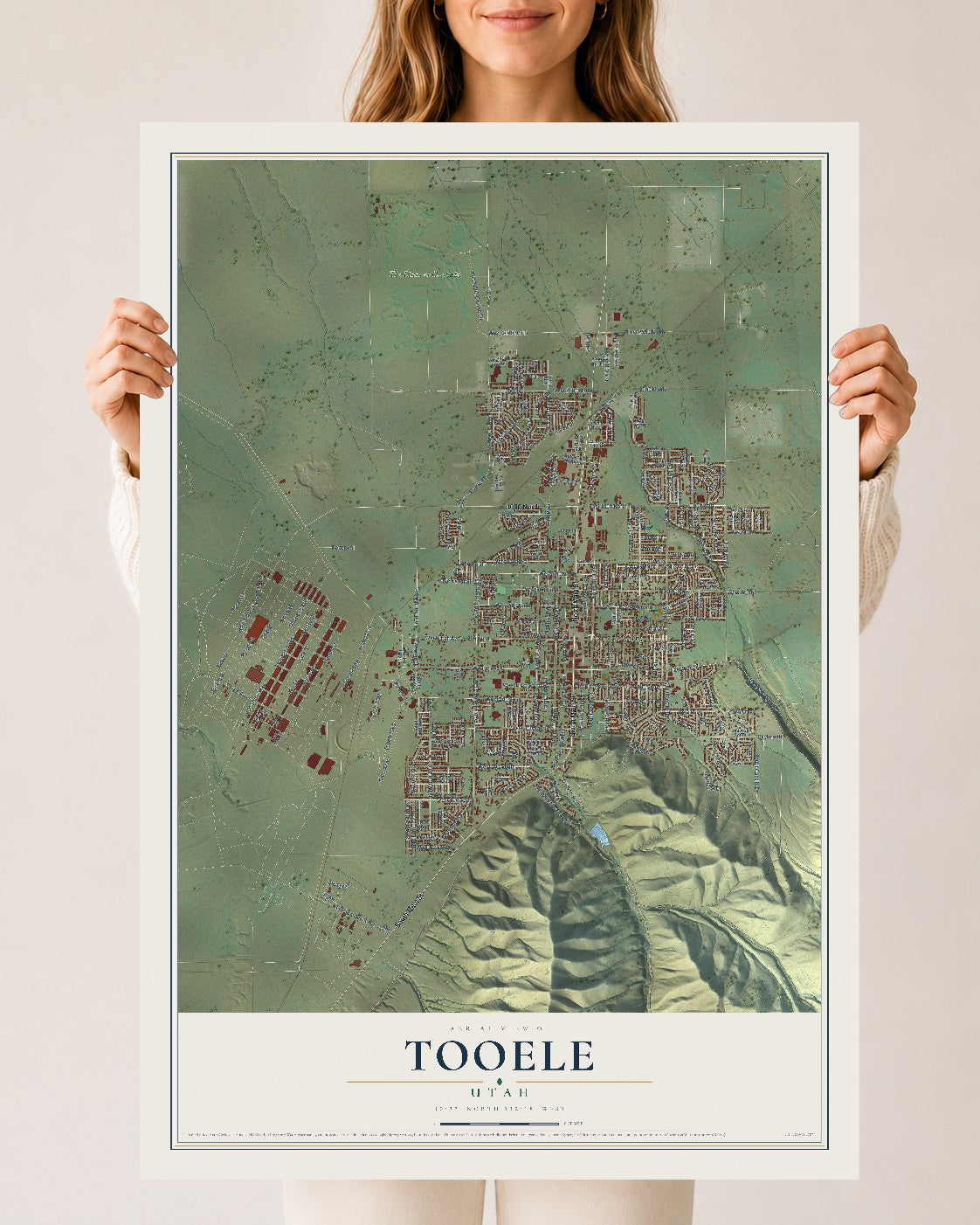 Map of Tooele, Utah, 24 x 36 inch unframed archival matte print