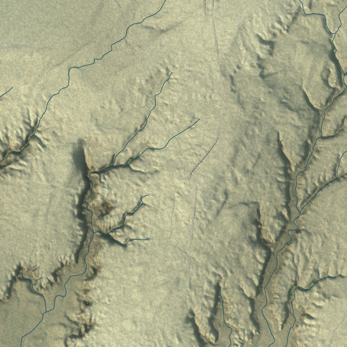 Close-up of the map of Tselakai Dezza, Utah print showing street and building detail