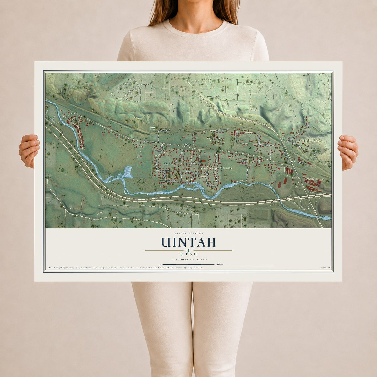 Map of Uintah, Utah, 24 x 36 inch unframed archival matte print