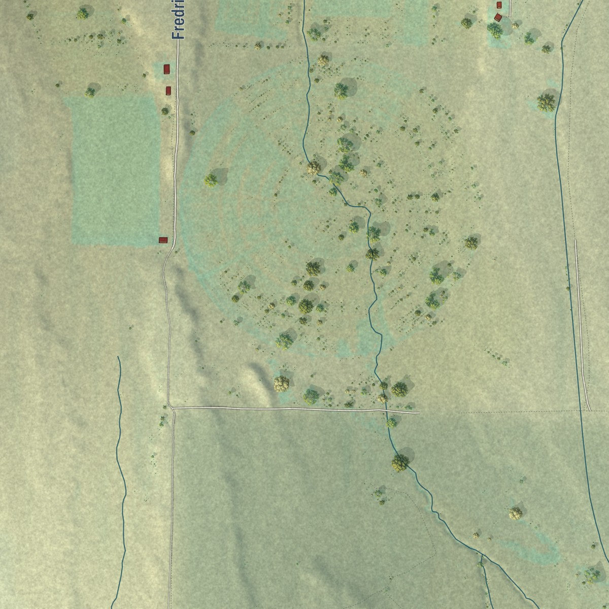 Second close-up of the map of Vernon, Utah print showing more streets and buildings