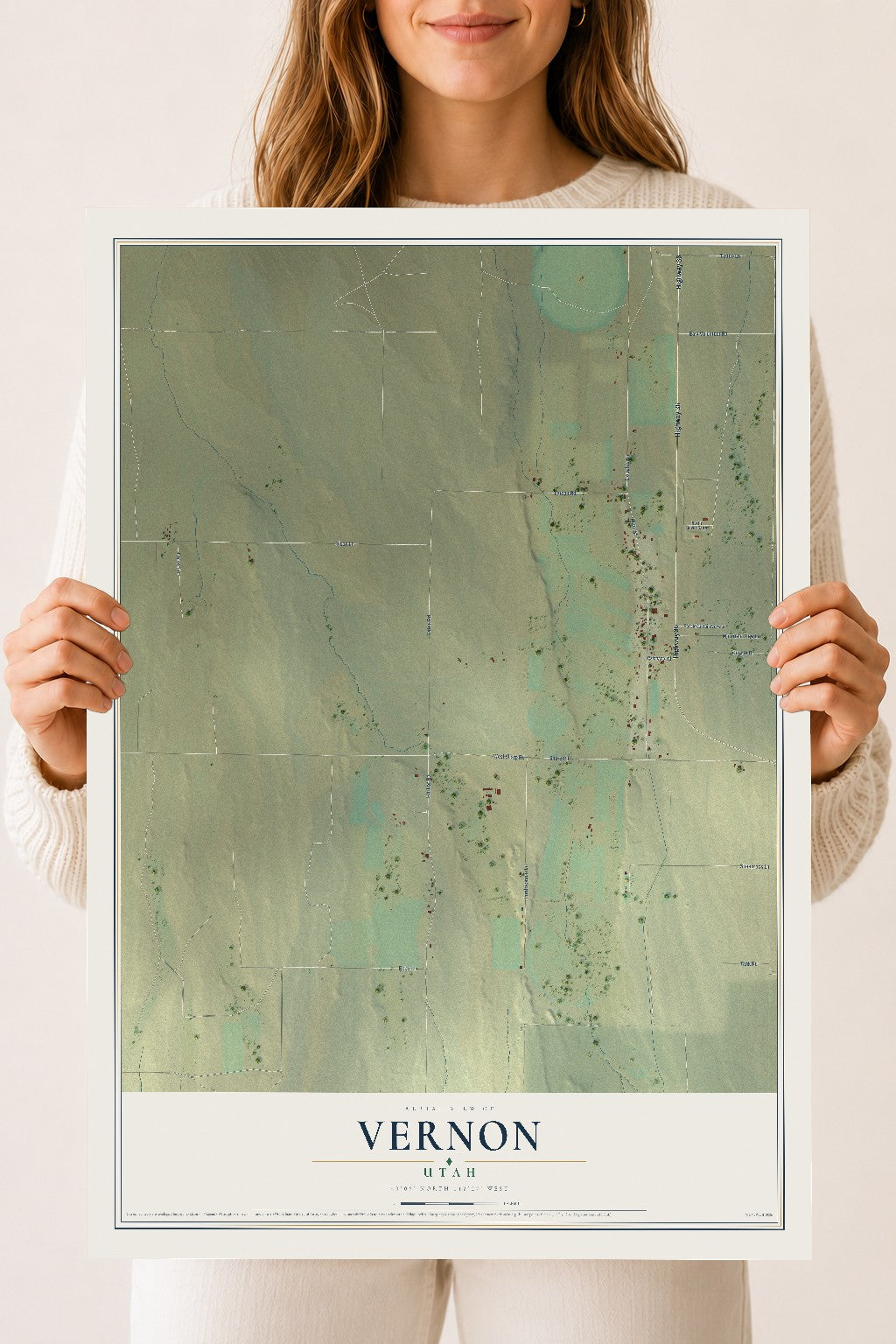 Map of Vernon, Utah, 18 x 24 inch unframed archival matte print