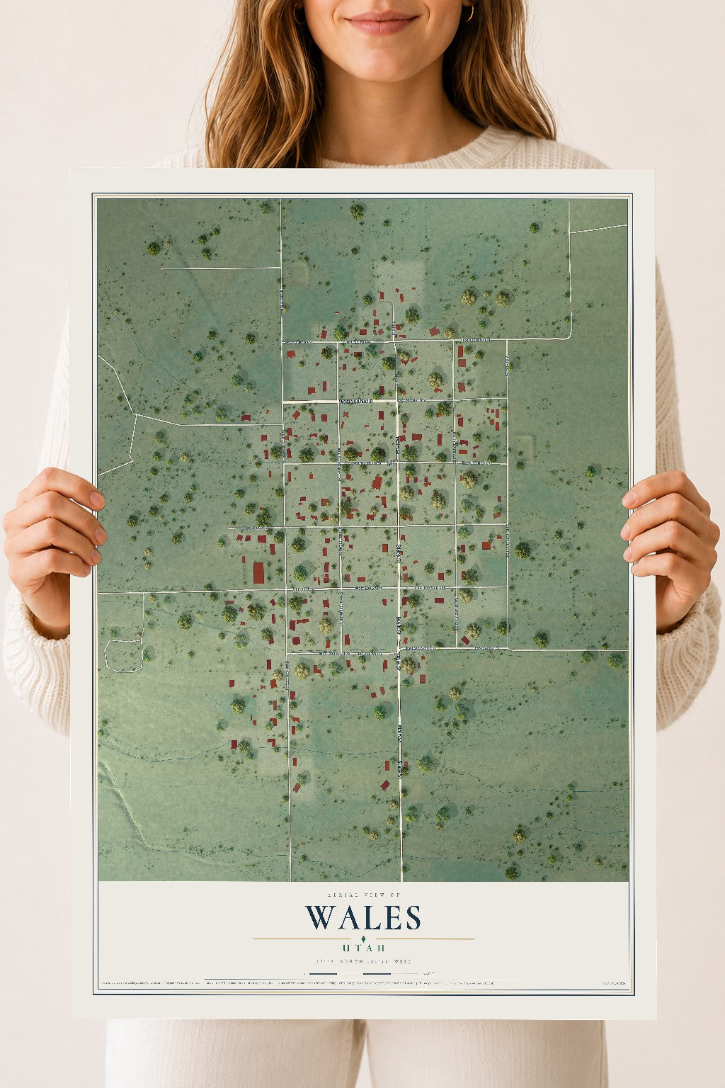 Map of Wales, Utah, 18 x 24 inch unframed archival matte print