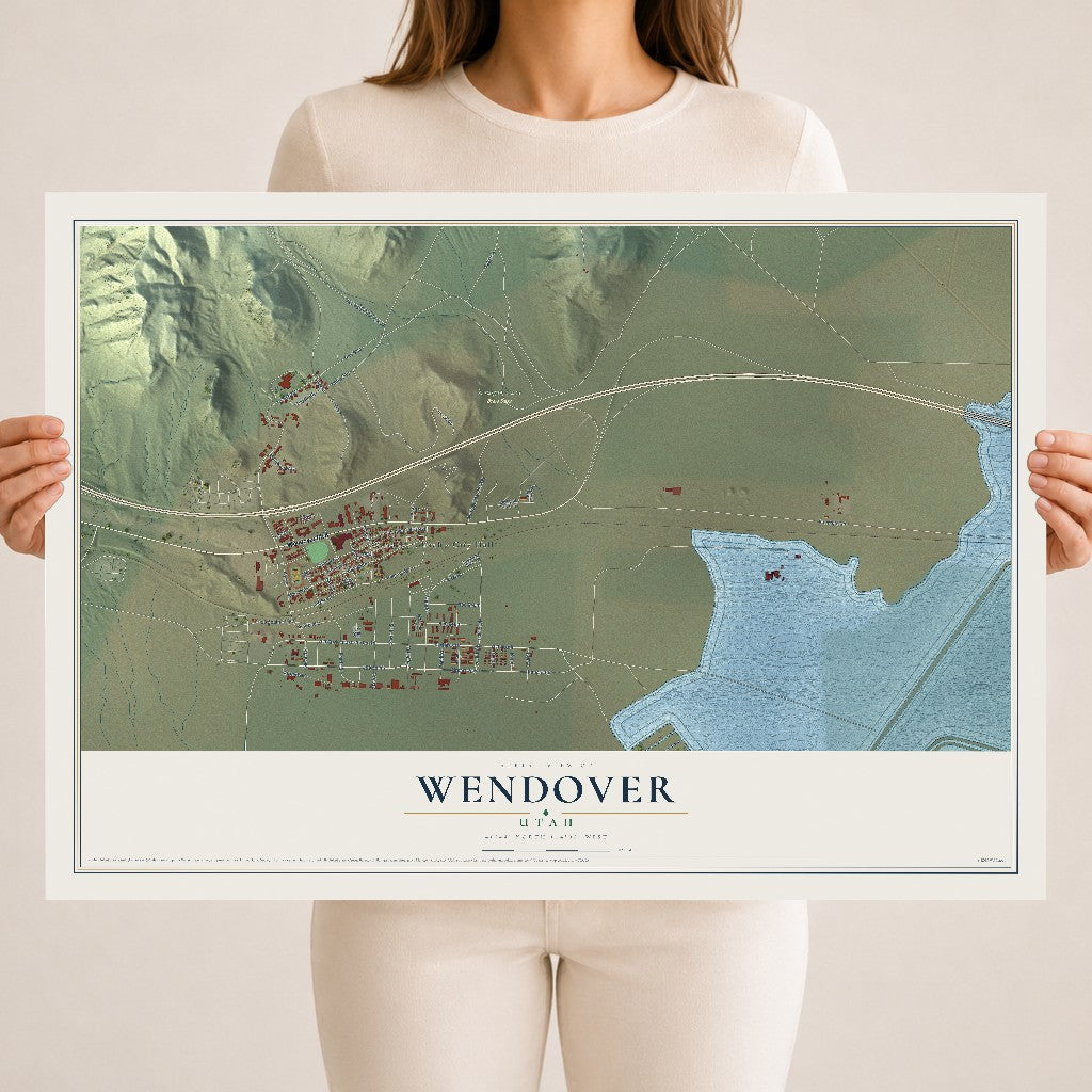 Map of Wendover, Utah, 18 x 24 inch unframed archival matte print