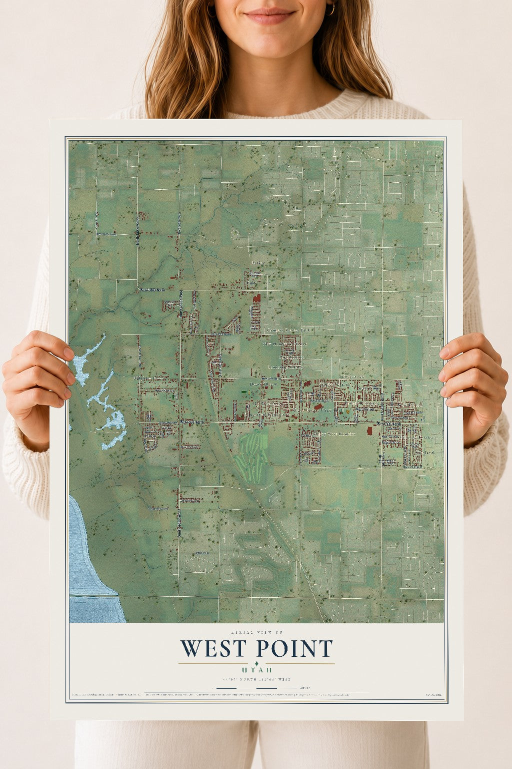 Map of West Point, Utah, 18 x 24 inch unframed archival matte print