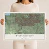 Map of West Valley City, Utah, 12 x 18 inch unframed archival matte print
