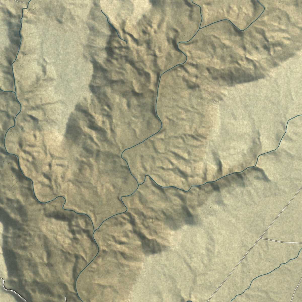 Close-up of the map of White Mesa, Utah print showing street and building detail