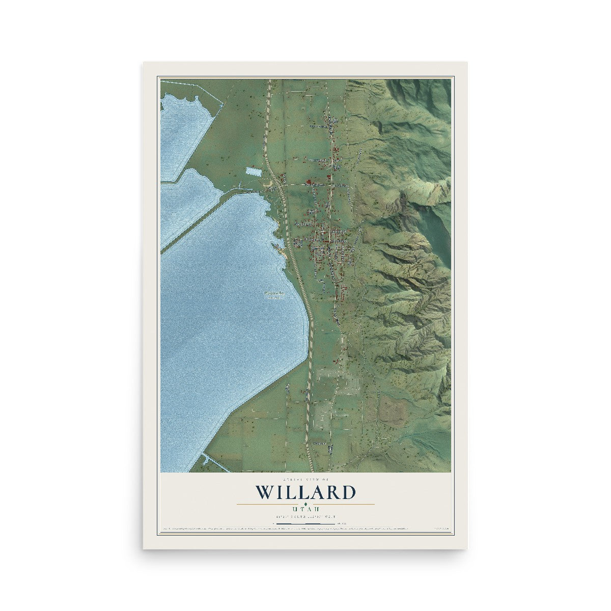 Map of Willard, Utah, 12 x 18 inch unframed archival matte print