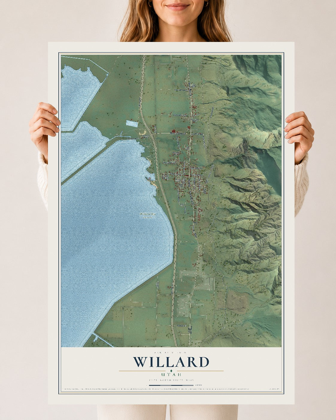 Map of Willard, Utah, 24 x 36 inch unframed archival matte print