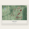Arcola, Virginia map print, the full design