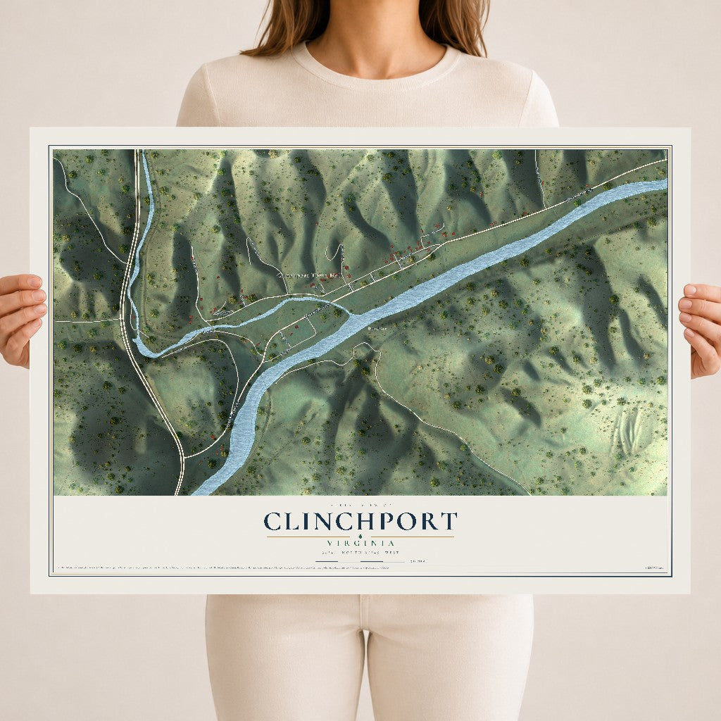 Map of Clinchport, Virginia, 18 x 24 inch unframed archival matte print