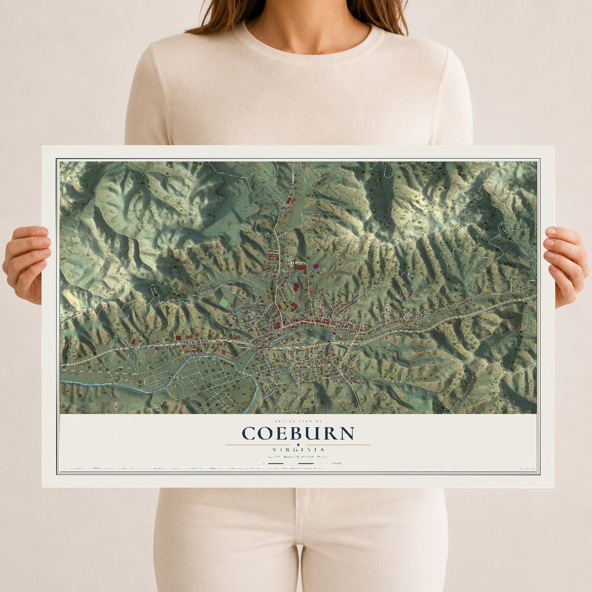 Map of Coeburn, Virginia, 12 x 18 inch unframed archival matte print