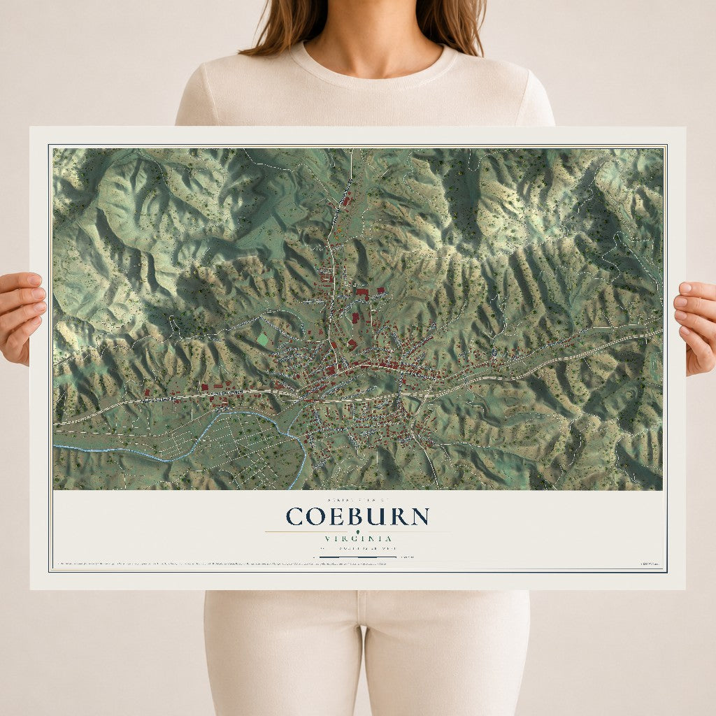 Map of Coeburn, Virginia, 18 x 24 inch unframed archival matte print