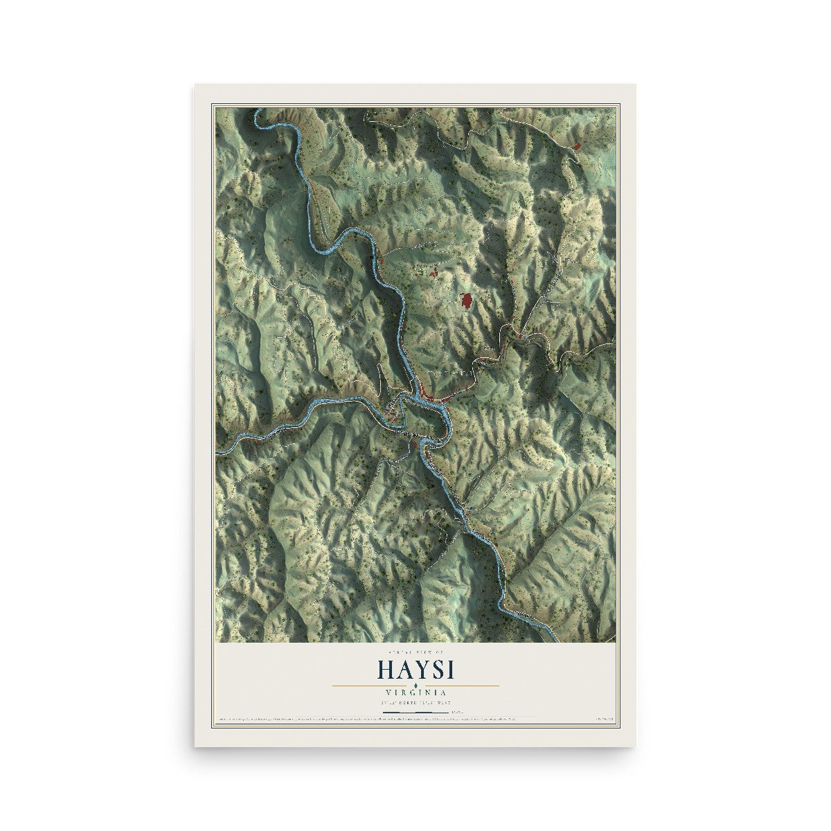 Map of Haysi, Virginia, 12 x 18 inch unframed archival matte print