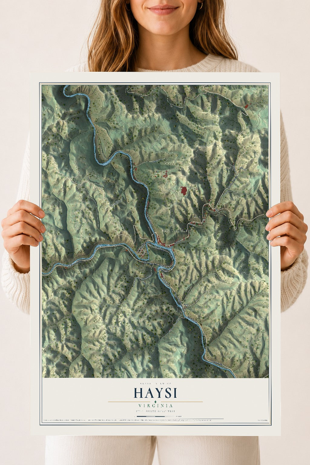 Map of Haysi, Virginia, 18 x 24 inch unframed archival matte print