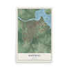 Map of Hopewell, Virginia, 12 x 18 inch unframed archival matte print
