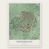 Huntersville, Virginia map print, the full design