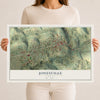 Map of Jonesville, Virginia, 12 x 18 inch unframed archival matte print