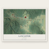 Lancaster, Virginia map print, the full design