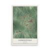 Map of Lawrenceville, Virginia, 12 x 18 inch unframed archival matte print